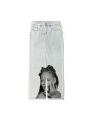 Rihanna Artistic Print Jeans Man