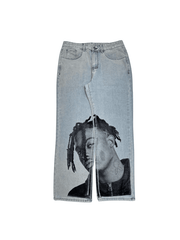 Playboi Carti Artistic Print Jeans Man