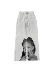 Rihanna Artistic Print Jeans Woman