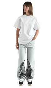 Quavo Artistic Print Jeans Woman