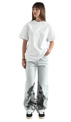 Quavo Artistic Print Jeans Woman