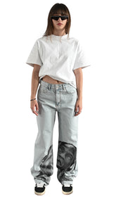 Travis Scott Artistic Print Jeans Woman