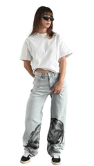 Travis Scott Artistic Print Jeans Woman