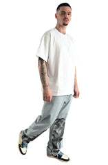 Travis Scott Artistic Print Jeans Man