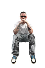 Travis Scott Artistic Print Jeans Man