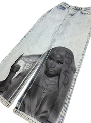 Nicki Minaj Artistic Print Jeans Woman