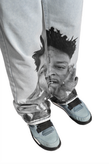 21 Savage Artistic Print Jeans Man