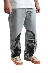 Quavo Artistic Print Jeans Man