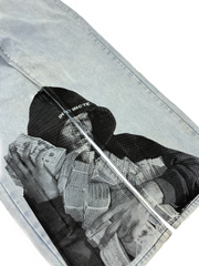 Future Artistic Print Jeans Man