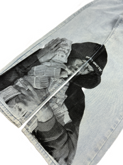 Future Artistic Print Jeans Man